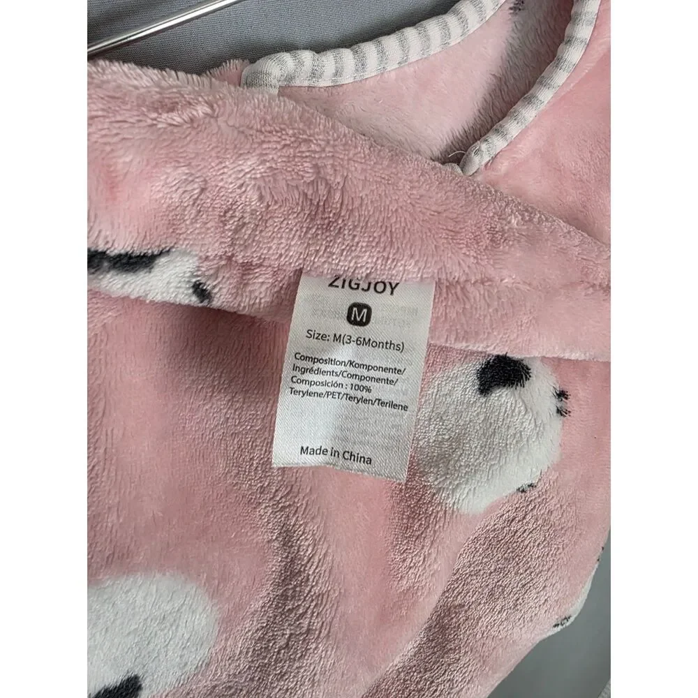ZigJoy Infant Baby Sleep Sack 3-6 Mth Pink Sheep Fuzzy Swaddle Blanket Bag